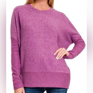 Zenana Outfitters Raspberry Sweater